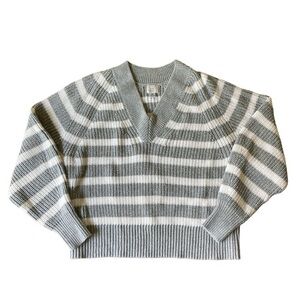 A New Day Striped V Neck Sweater XS